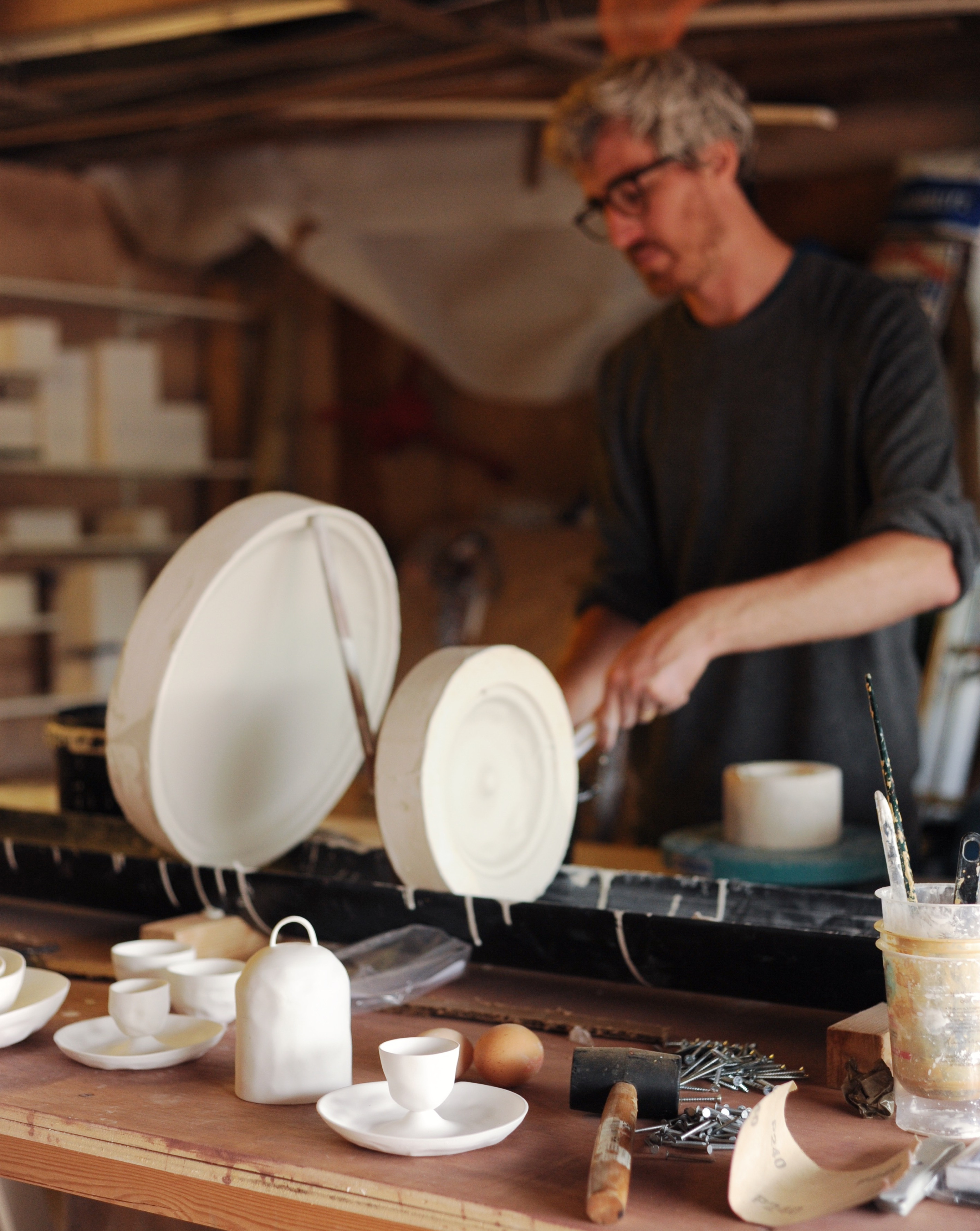 Jeremy Brown of Feldspar in his workshop